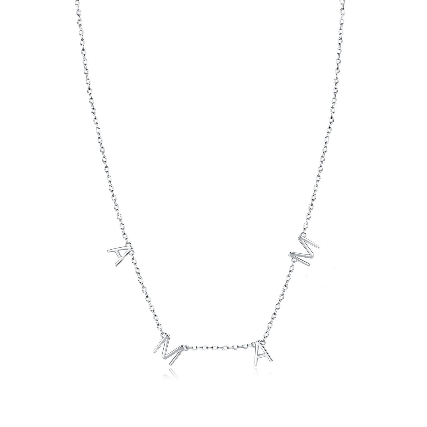 The S925 Sterling Silver Mama Letter Pendant Necklace - Image 5