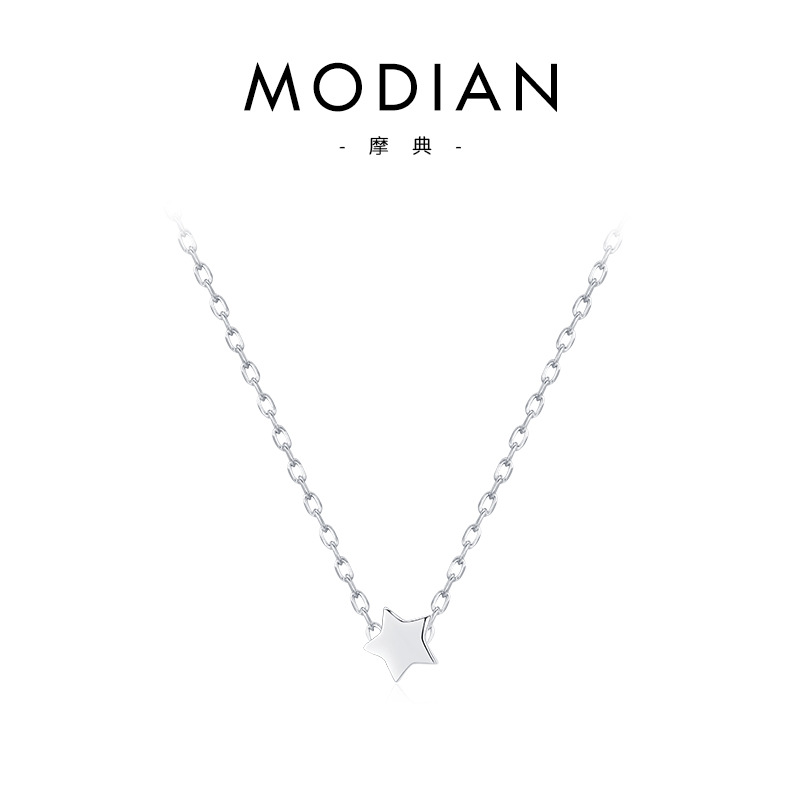 The S925 Sterling Silver Star Pendant Cross Chain Necklace - Image 5