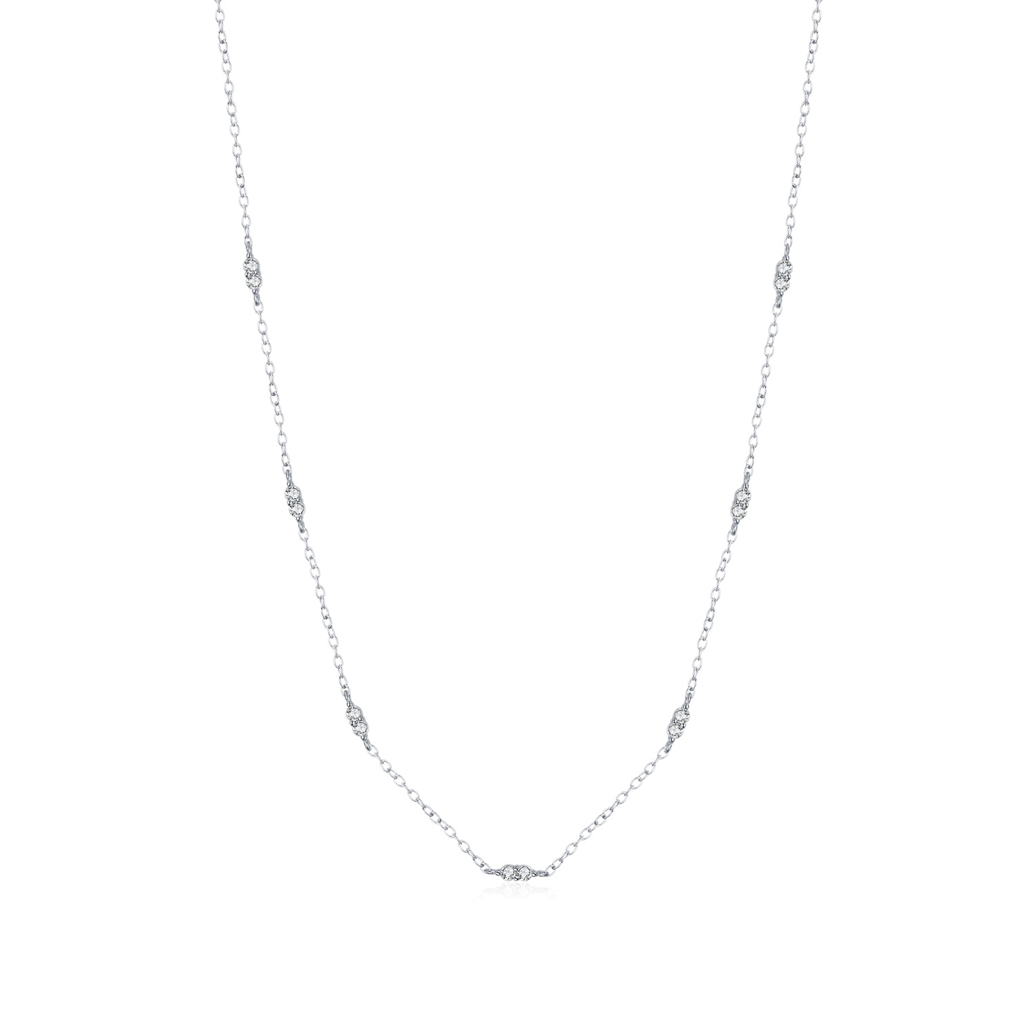 The S925 Sterling Silver Rhinestone Choker Necklace - Image 5