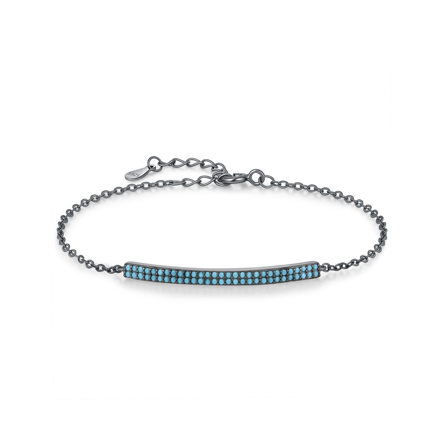 The S925 Sterling Silver Turquoise Bracelet - Image 5