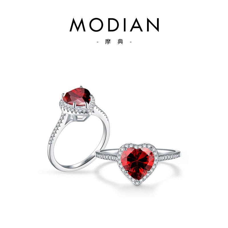 The S925 Silver Heart Diamond Ring - Image 5