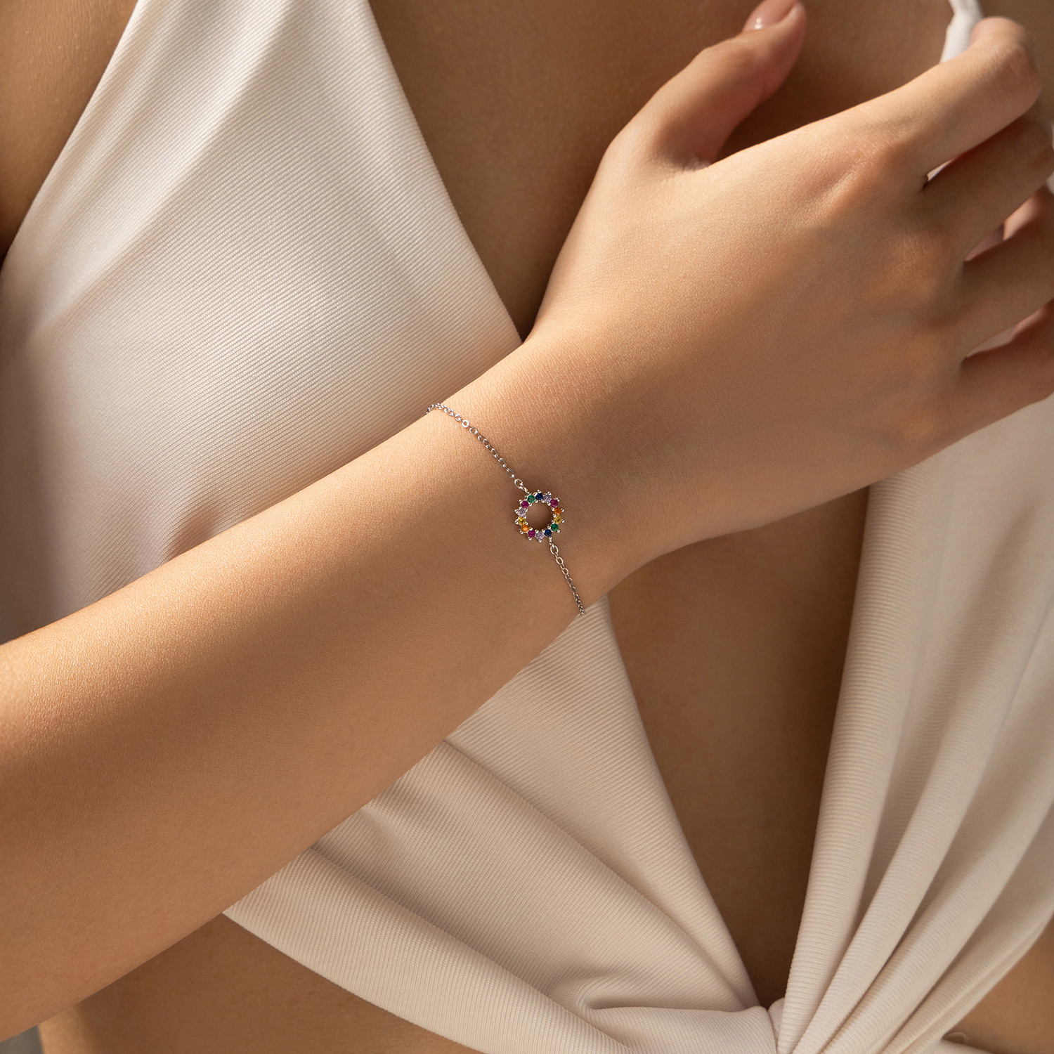 The S925 Sterling Silver Rainbow Necklace - Image 2