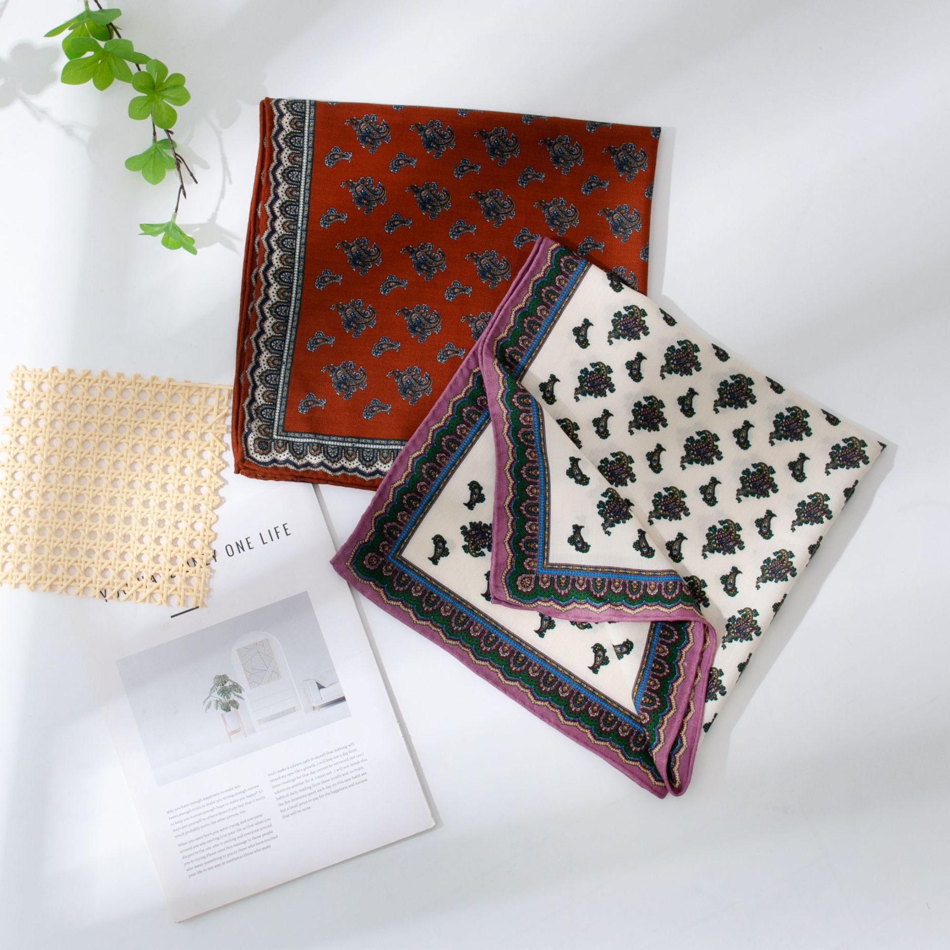 The Reversible Paisley Print Wool Scarf Shawl
