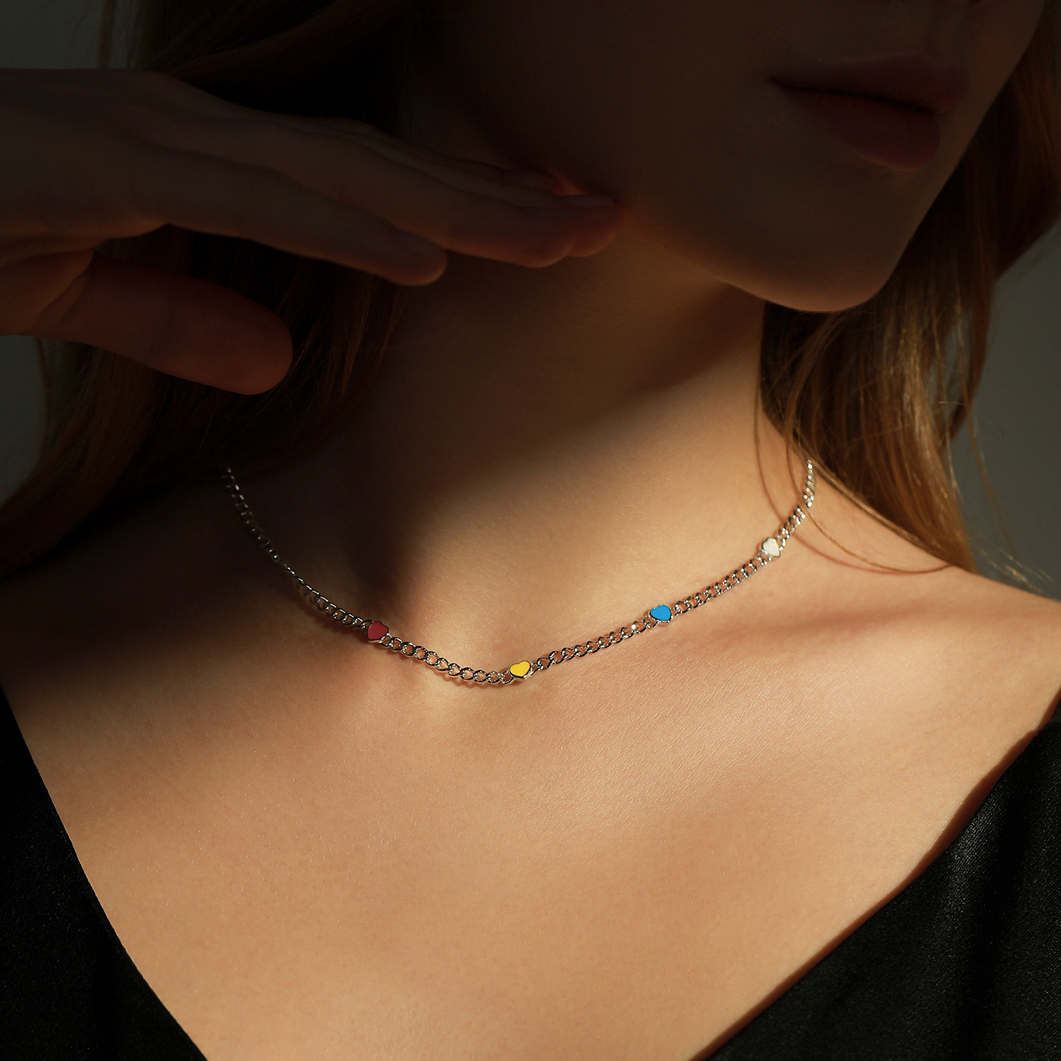 The Dopamine Color S925 Sterling Silver Choker Necklace - Image 2