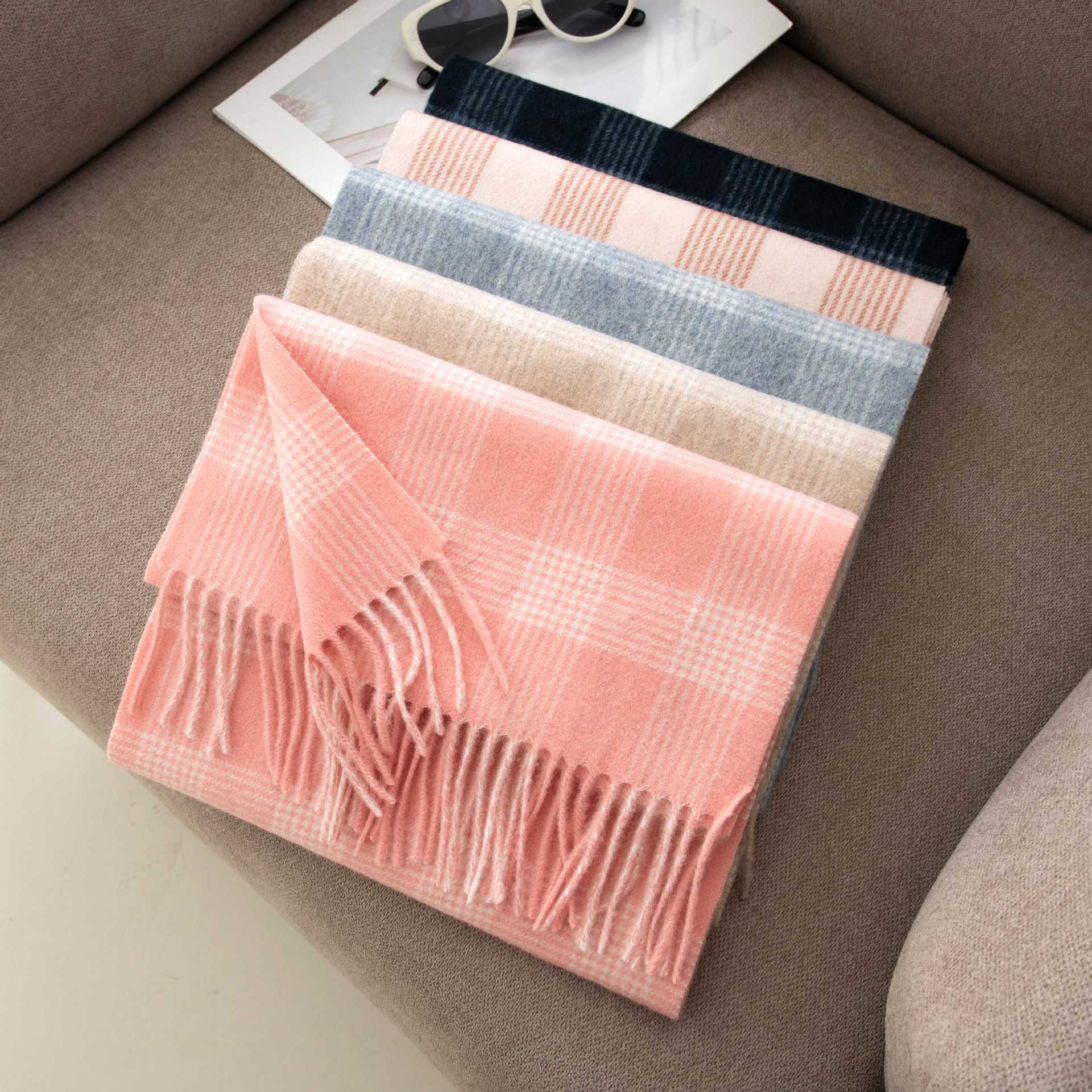 The Plaid Wool Scarf with Fringe