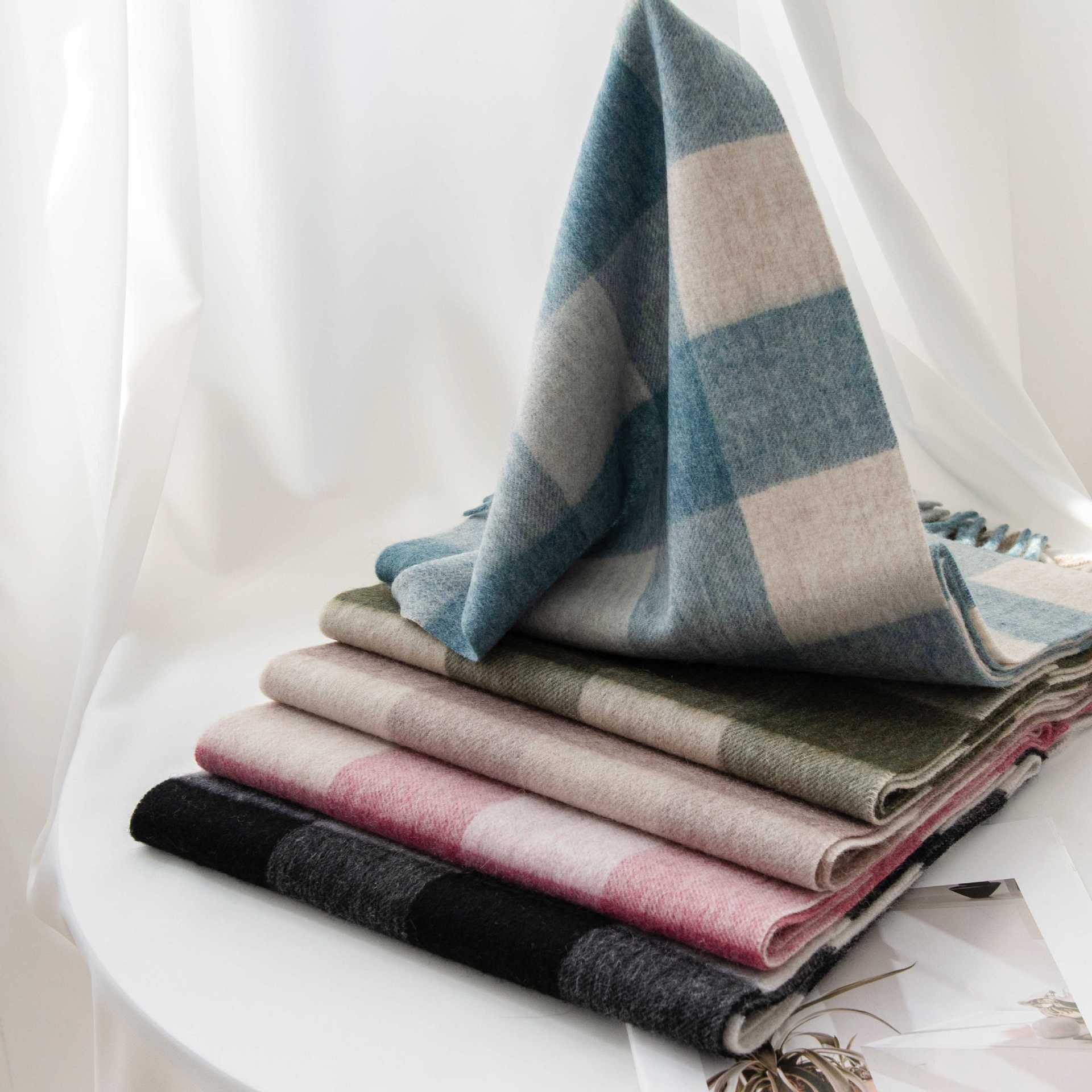 The 100% Wool Plaid Fringe Wrap - Image 2