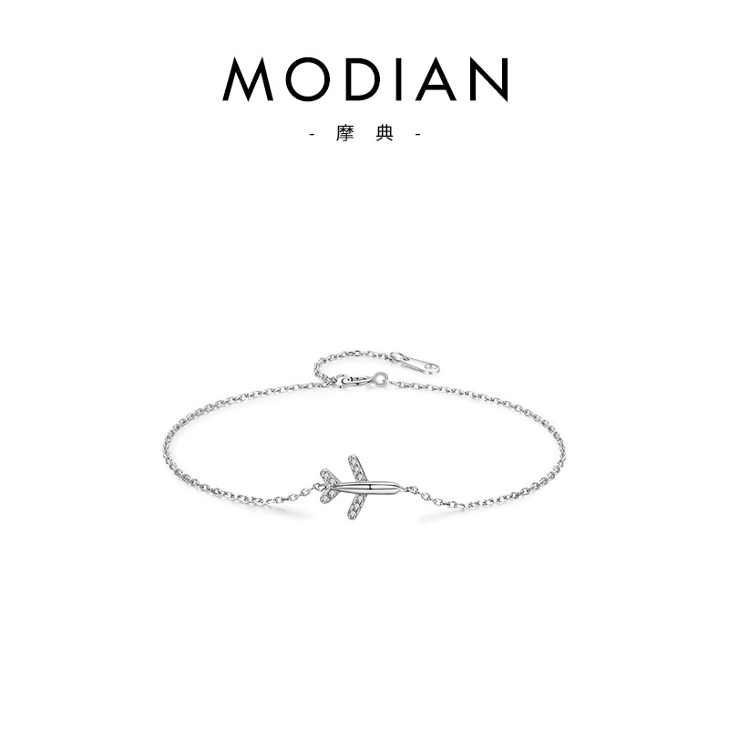 The S925 Sterling Silver Micro-Set Airplane Bracelet - Image 5