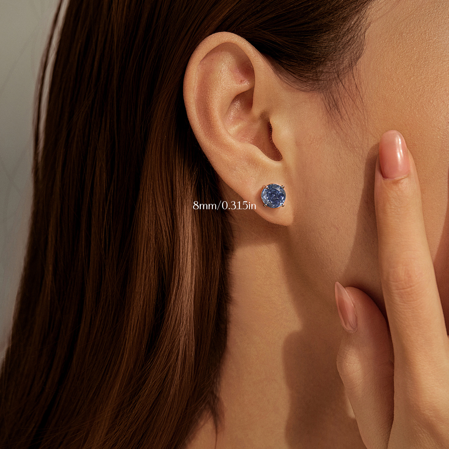 The S925 Sterling Silver Tanzanite Stud Earrings - Image 2