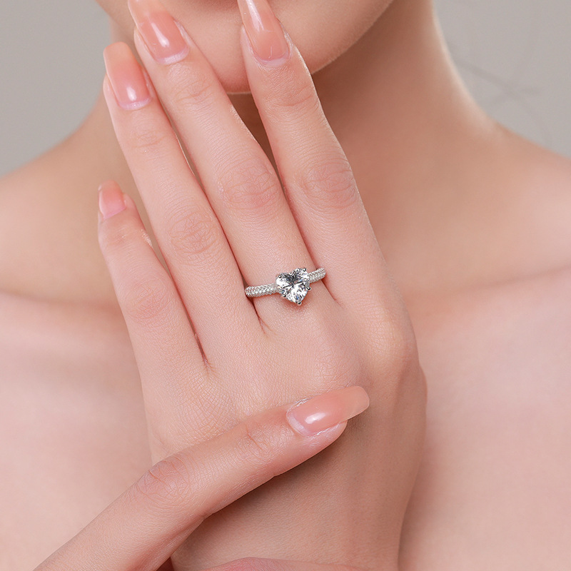 The Pure Silver Heart Ring and Ear Cuff Set - Image 2