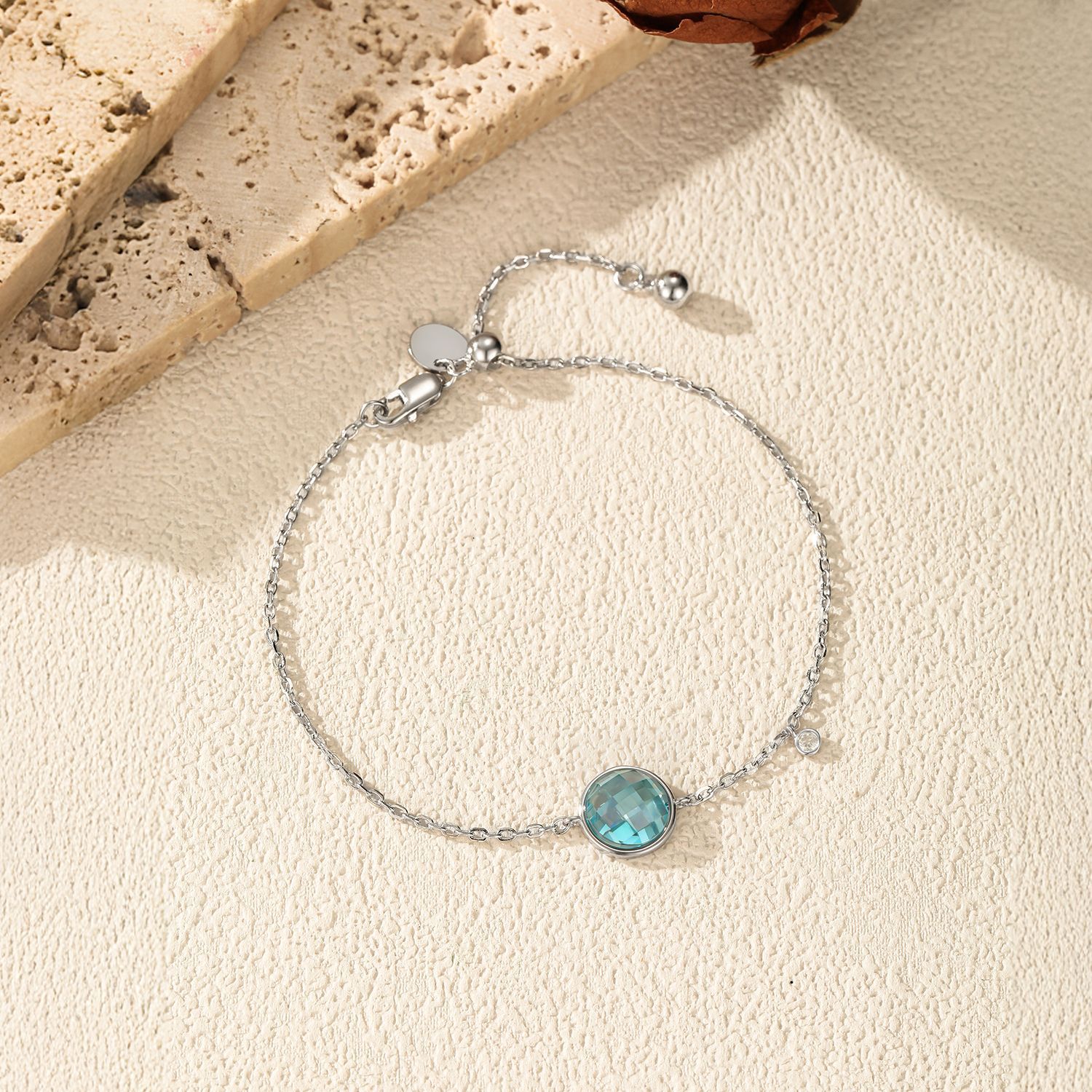 The S925 Sterling Silver Light Sea Blue Bracelet - Image 4