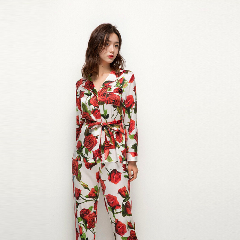 The 100% Mulberry Silk Long Sleeve Pajama Set - Image 2