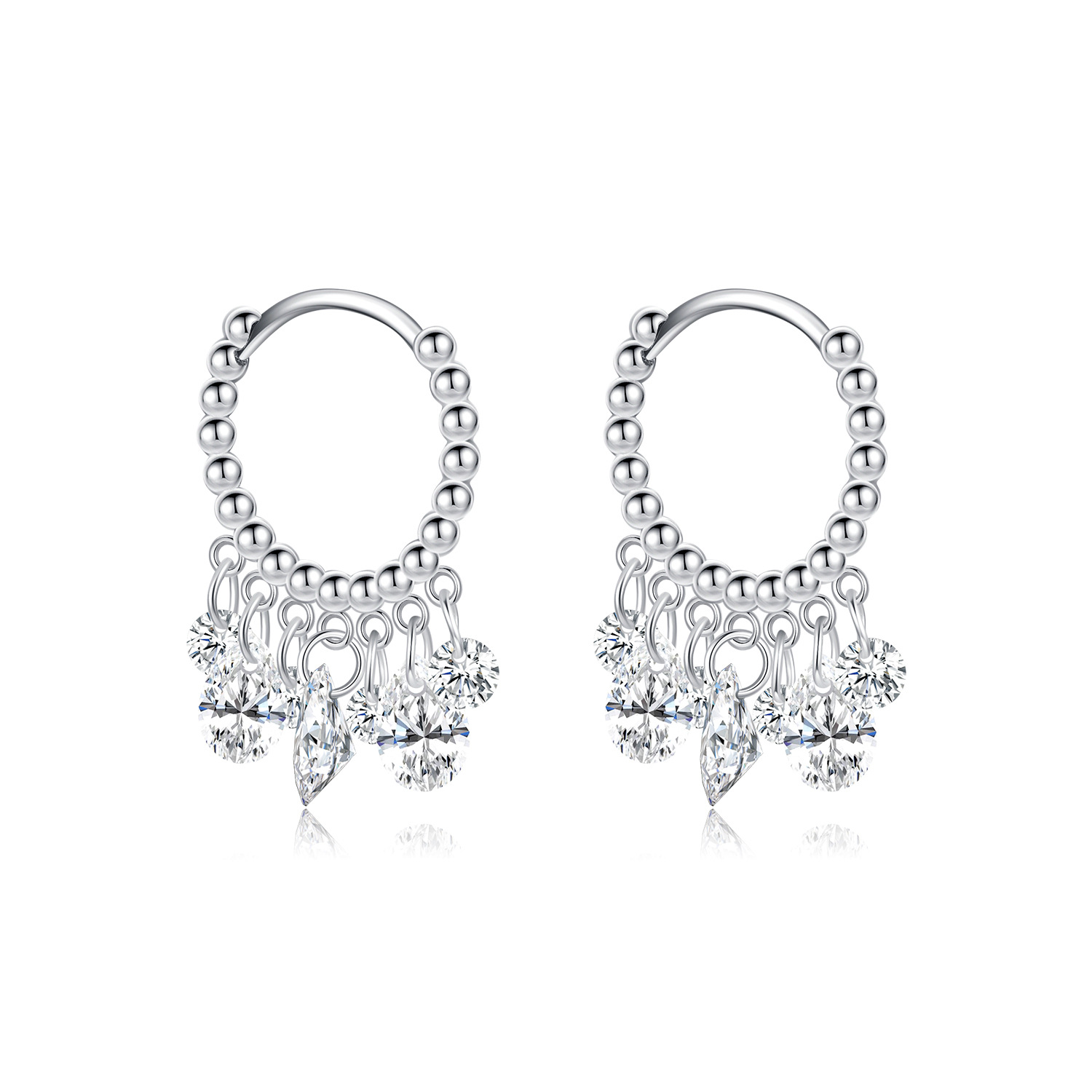 The S925 Sterling Silver Tassel Rhinestone Ear Cuff - Image 5