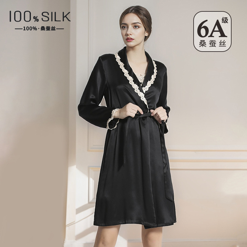 The 19 Momme 100% Mulberry Silk Morning Robe - Image 2