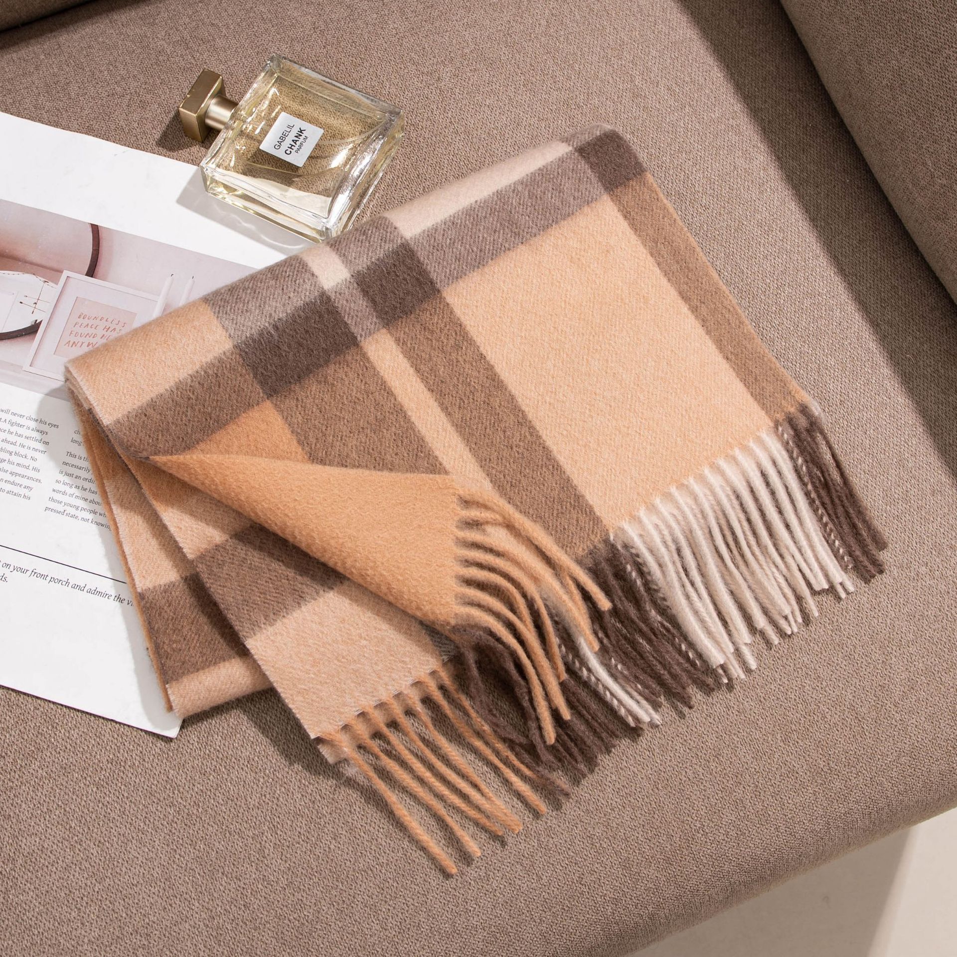 The 100% Cashmere British Plaid Scarf - Image 2