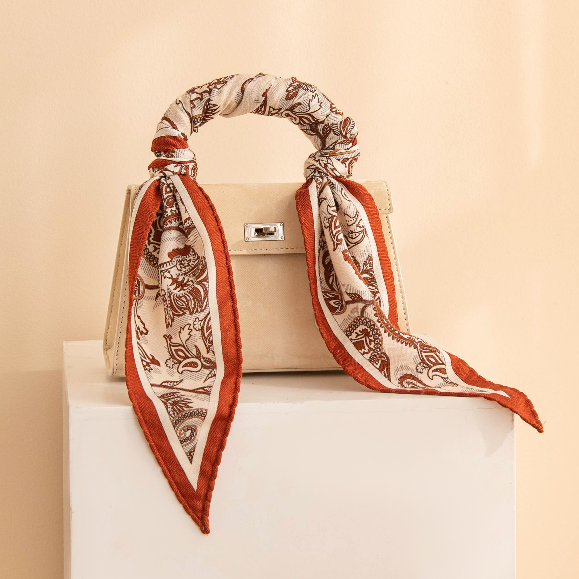 The Paisley Silk Wool Lace Neck Scarf - Image 3