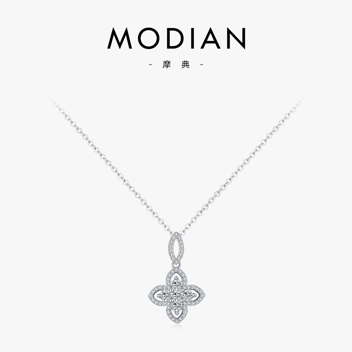 The S925 Sterling Silver French Vintage Floral Necklace