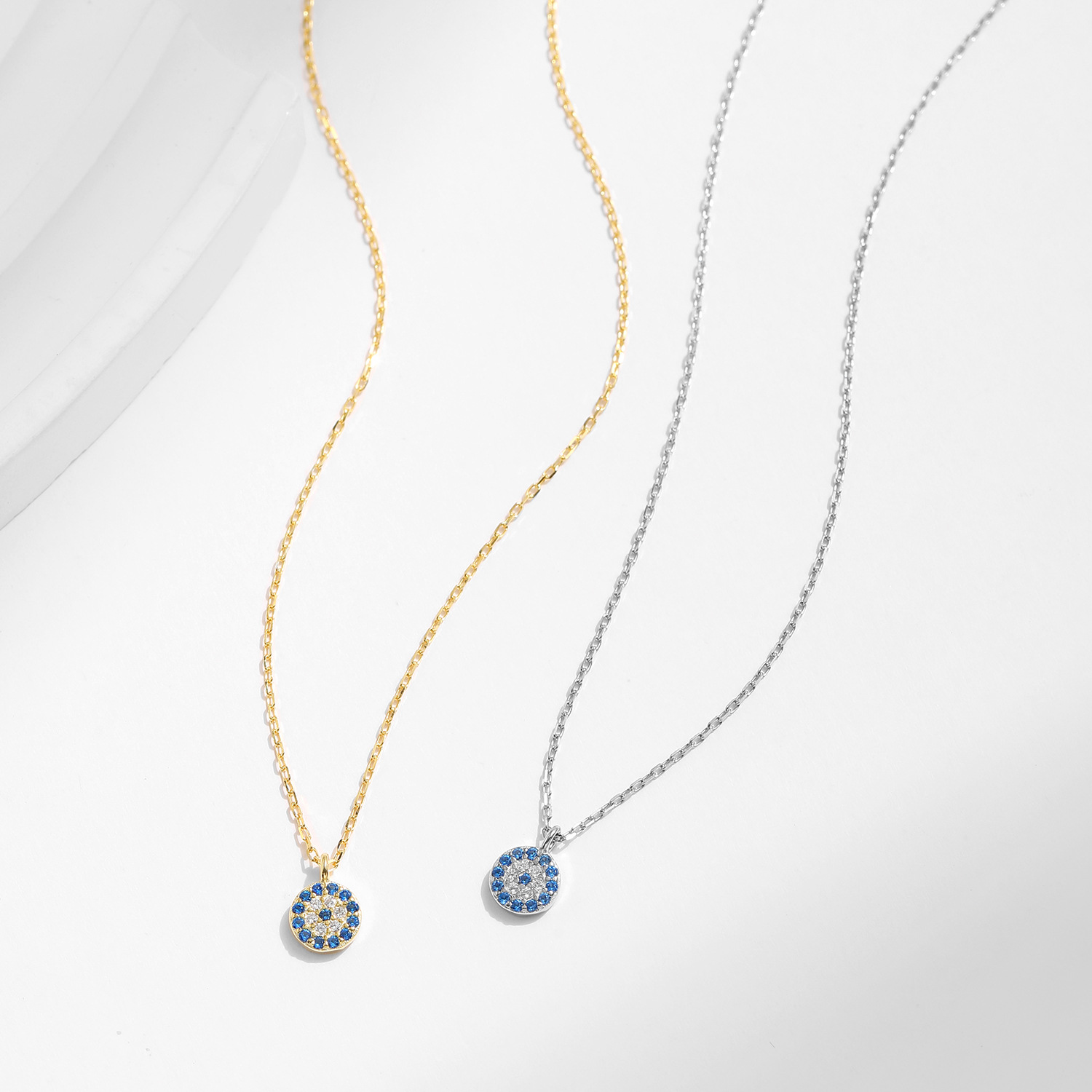 The S925 Sterling Silver Blue Eye Zirconia Necklace - Image 4