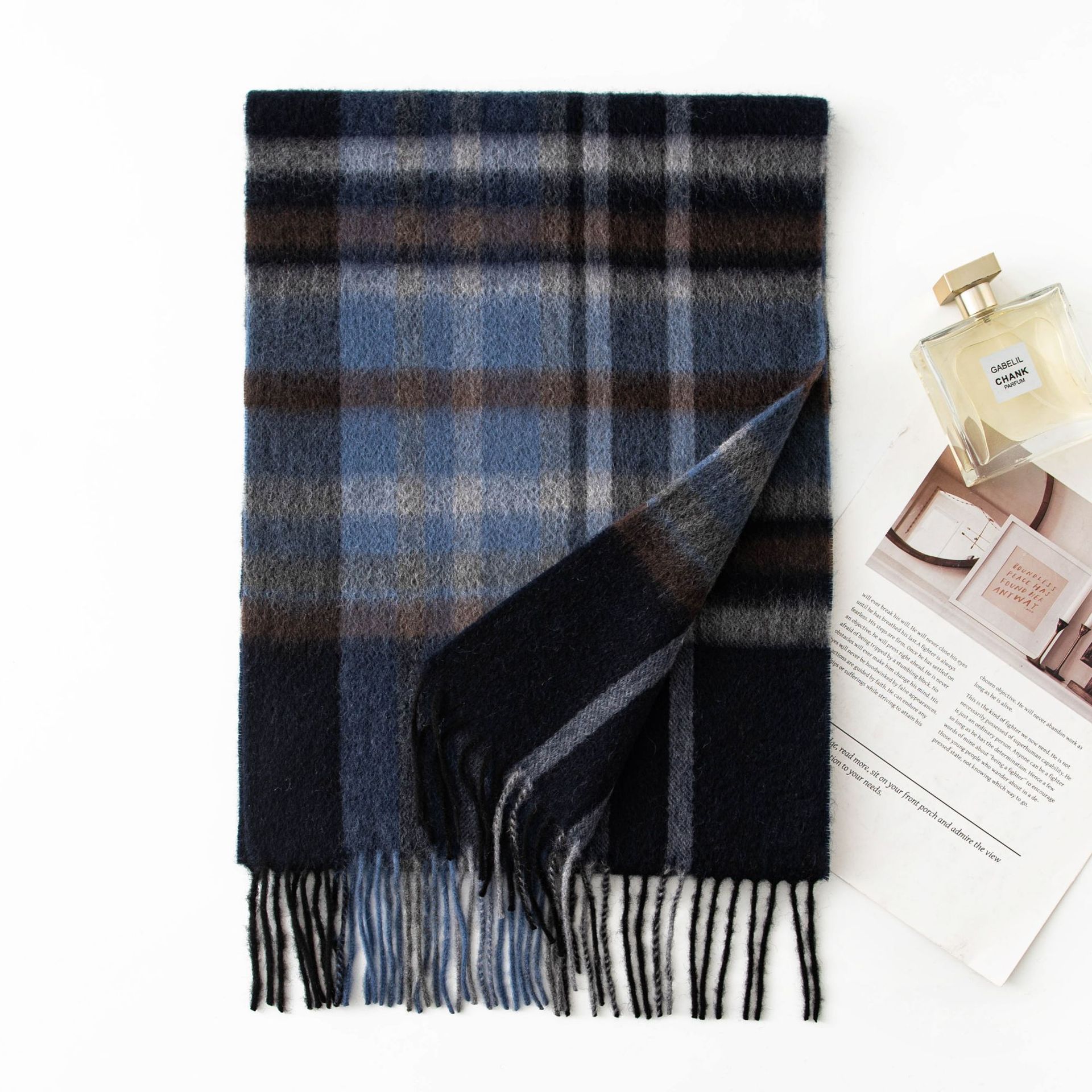 FHY25-7129-1 Deep Blue Black Plaid