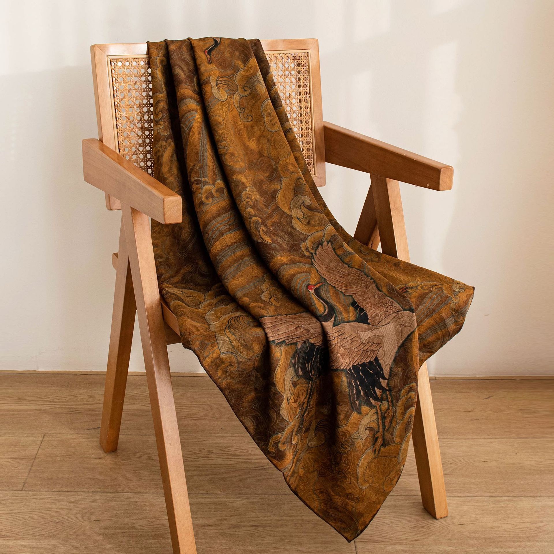The Xiangyunsha Printed Square Silk Scarf with Gift Box - Image 3