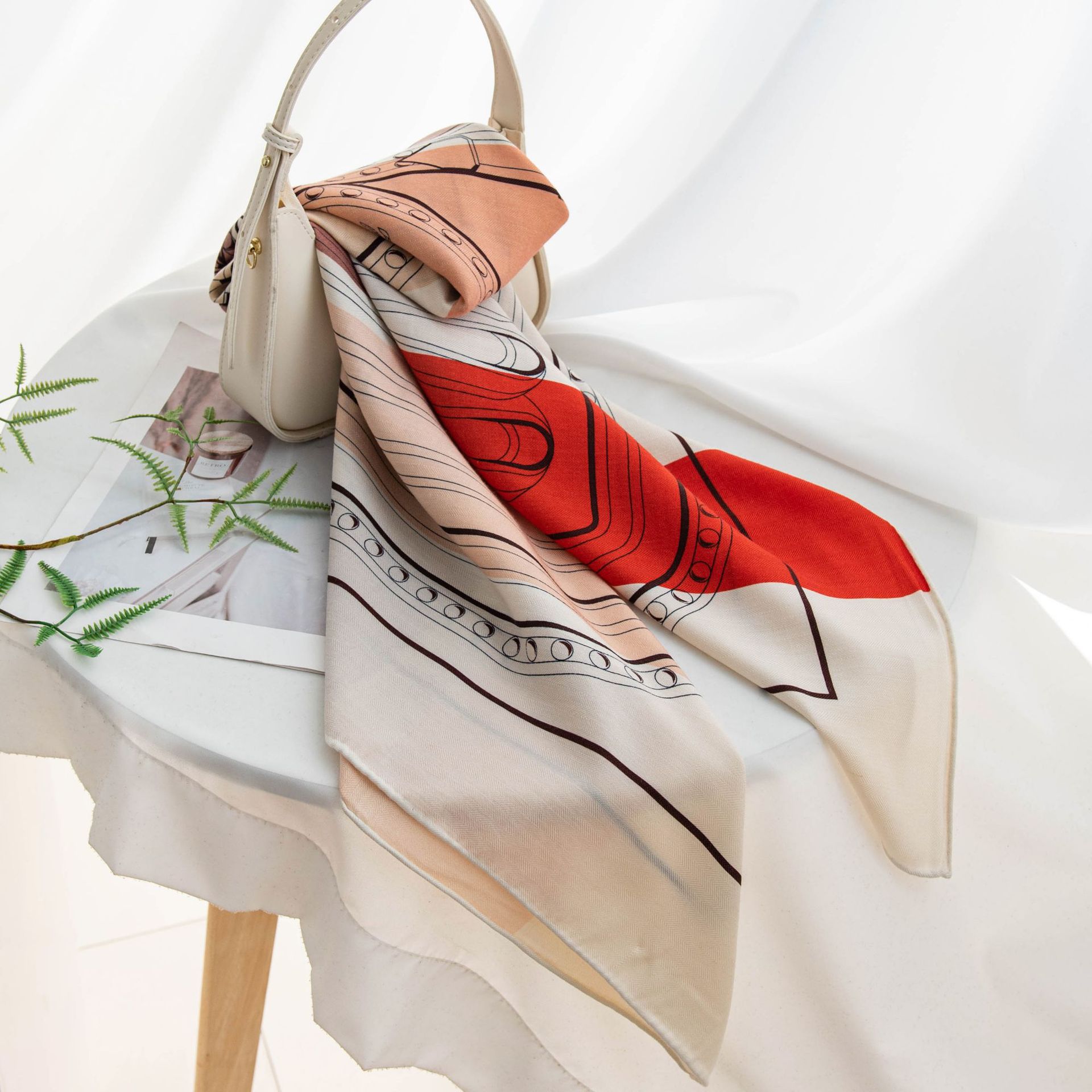 The Double-Sided Reversible Silk Wool Scarf Shawl - Image 2