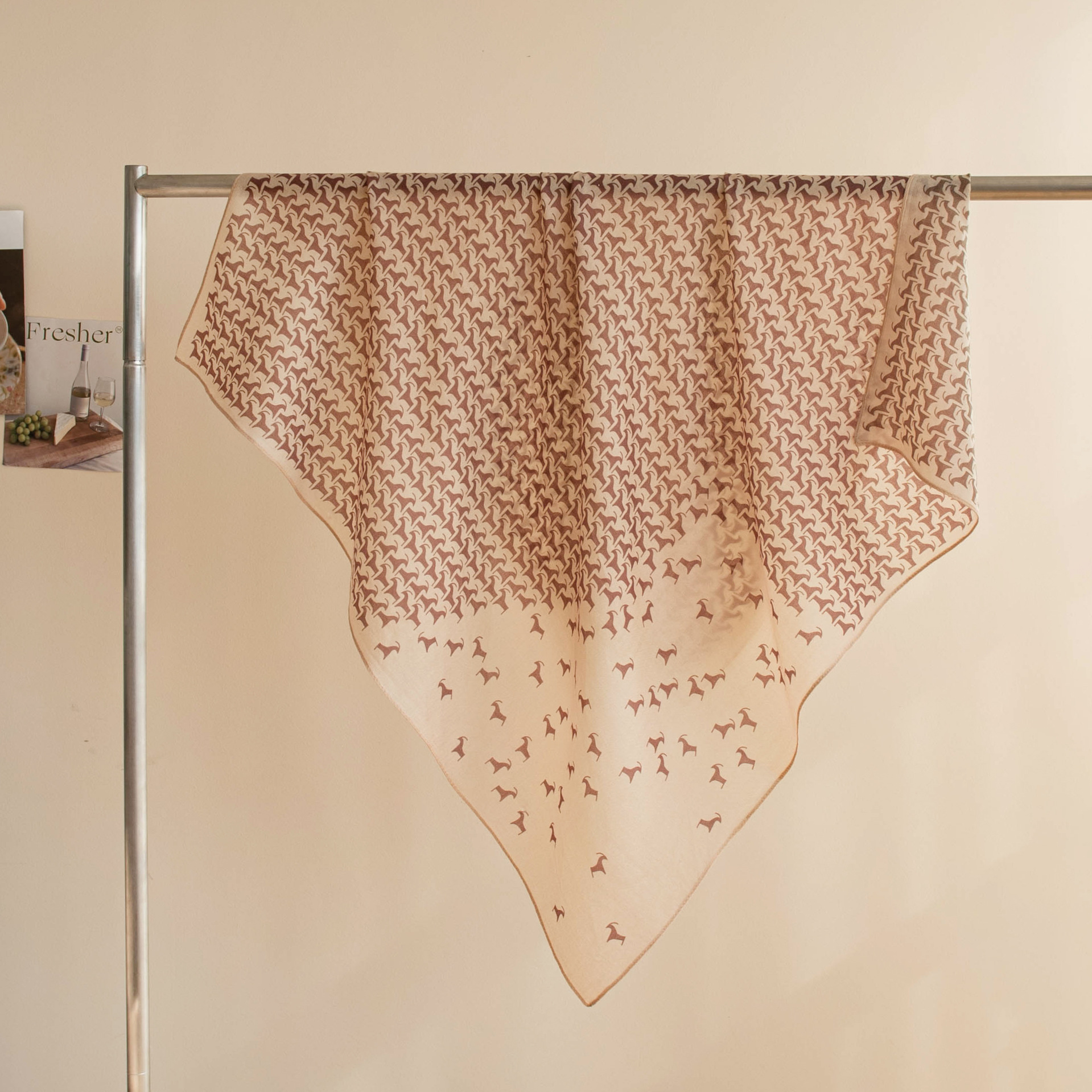 The Printed Wool Square Scarf - Image 3