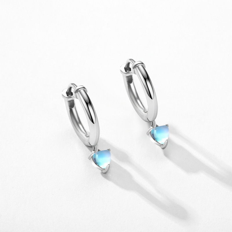 The S925 Sterling Silver Moonstone Earrings - Image 4