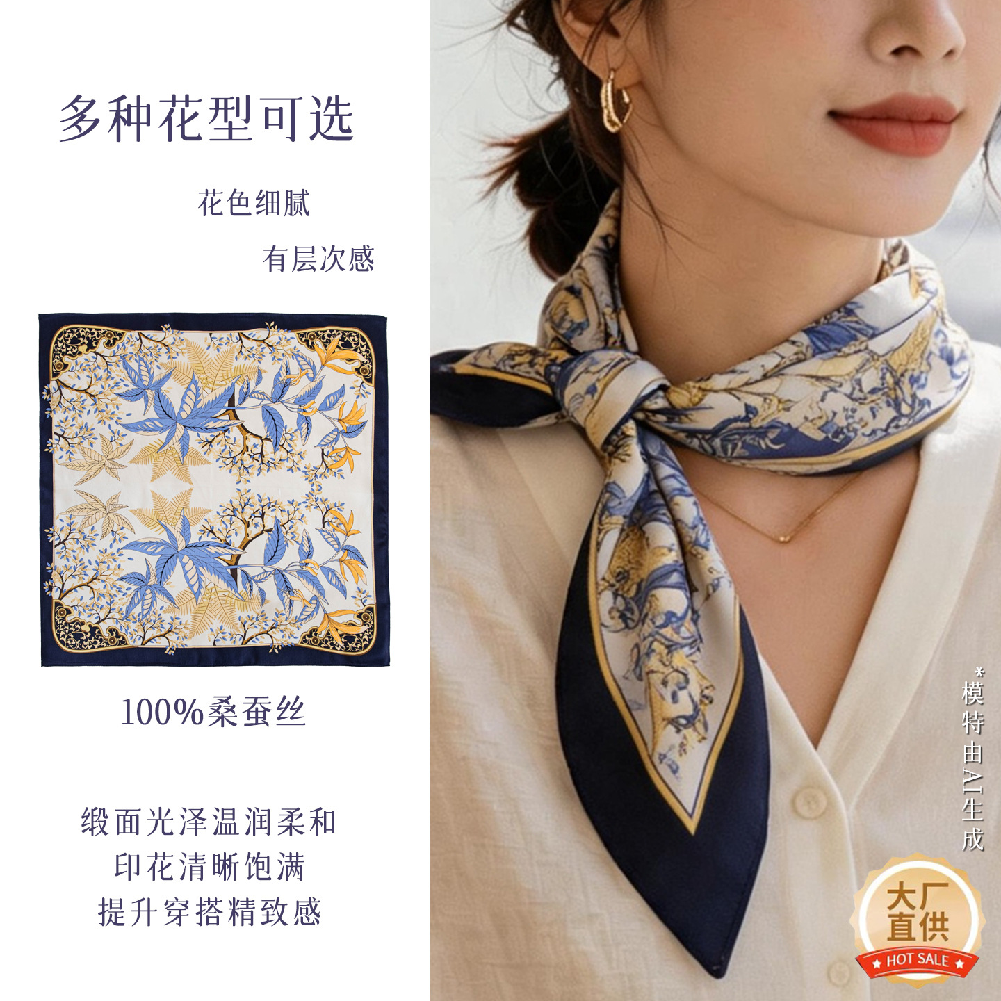 The Mulberry Silk Square Scarf