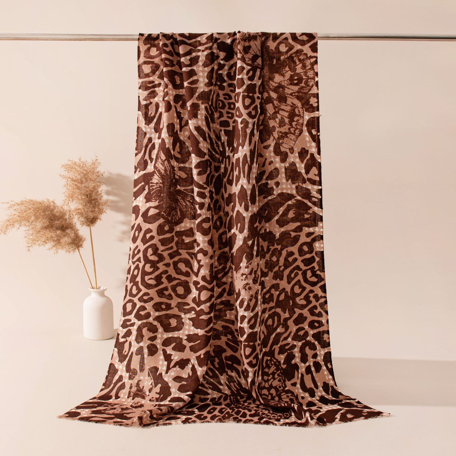 The Leopard Print Wool Scarf