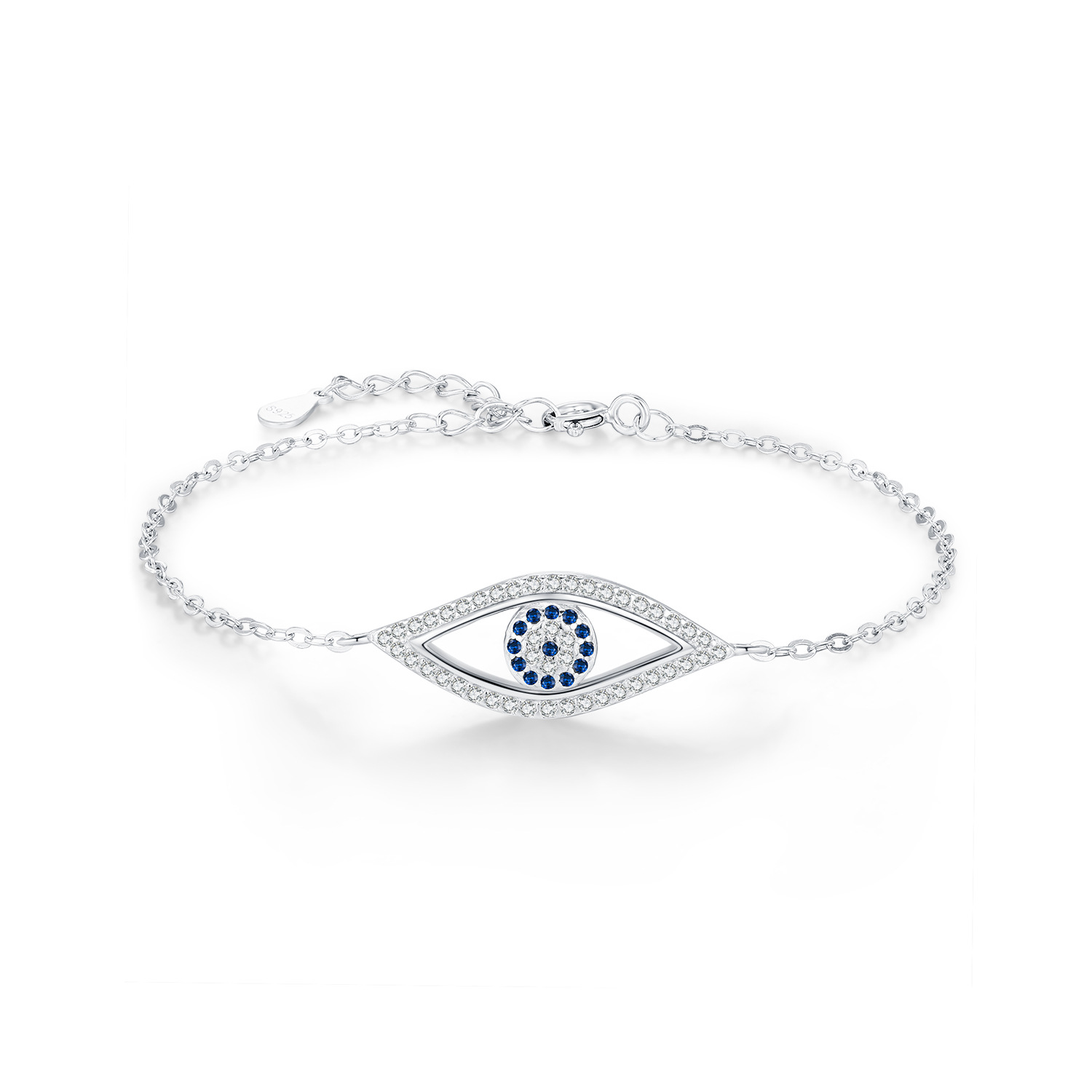 The S925 Sterling Silver Rhinestone Hollow Eye Bracelet - Image 5