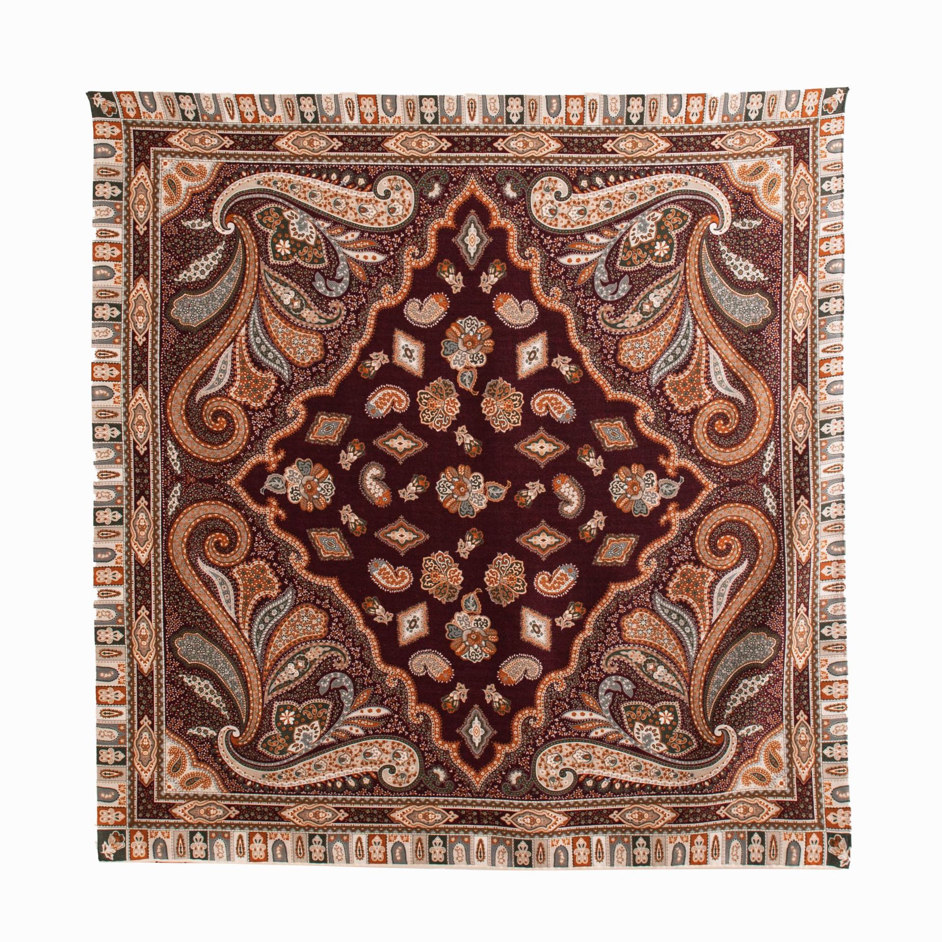 FHZ25-90217-2 Hand Rolled - Double Sided Paisley Black Red