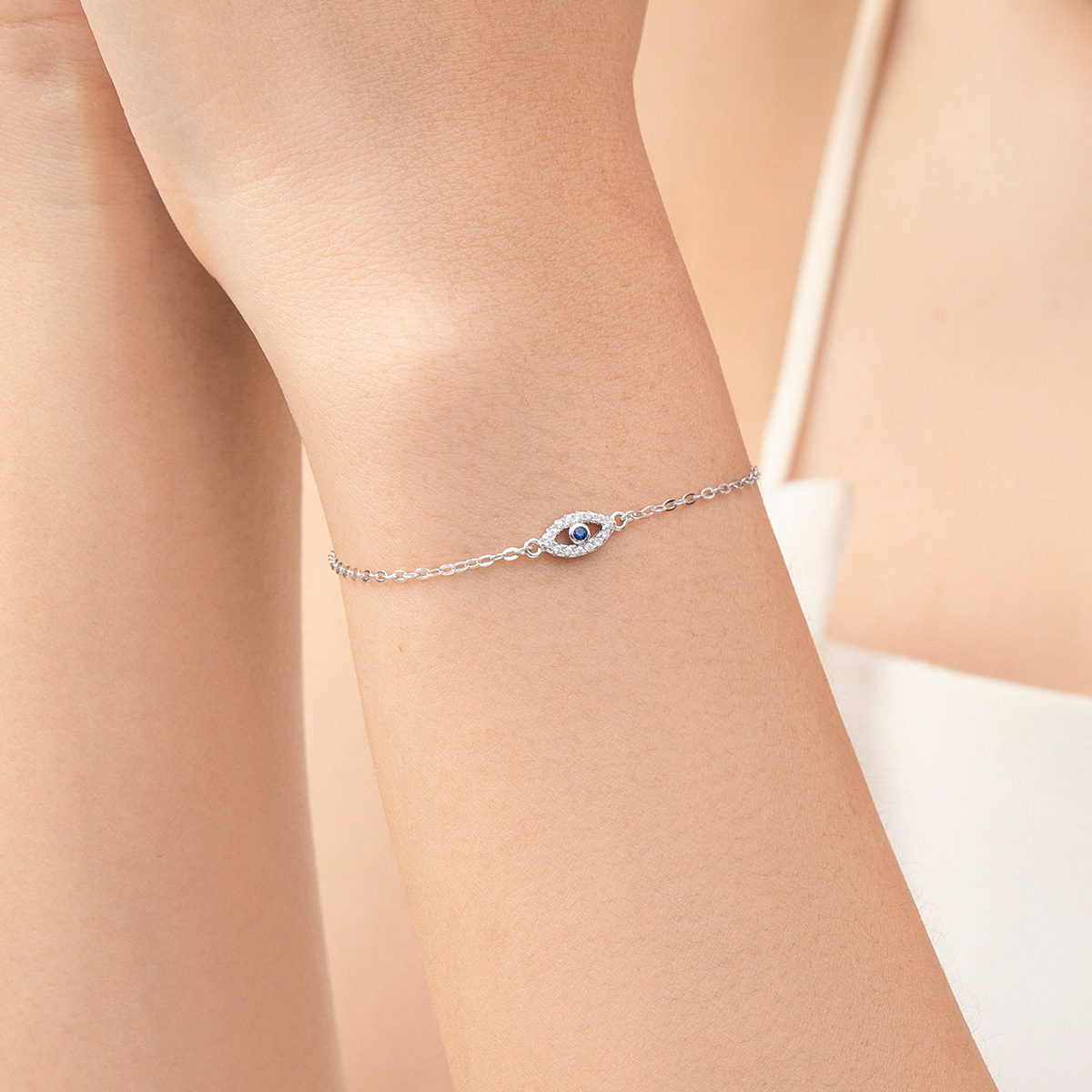The S925 Sterling Silver Blue Eye Bracelet - Image 2