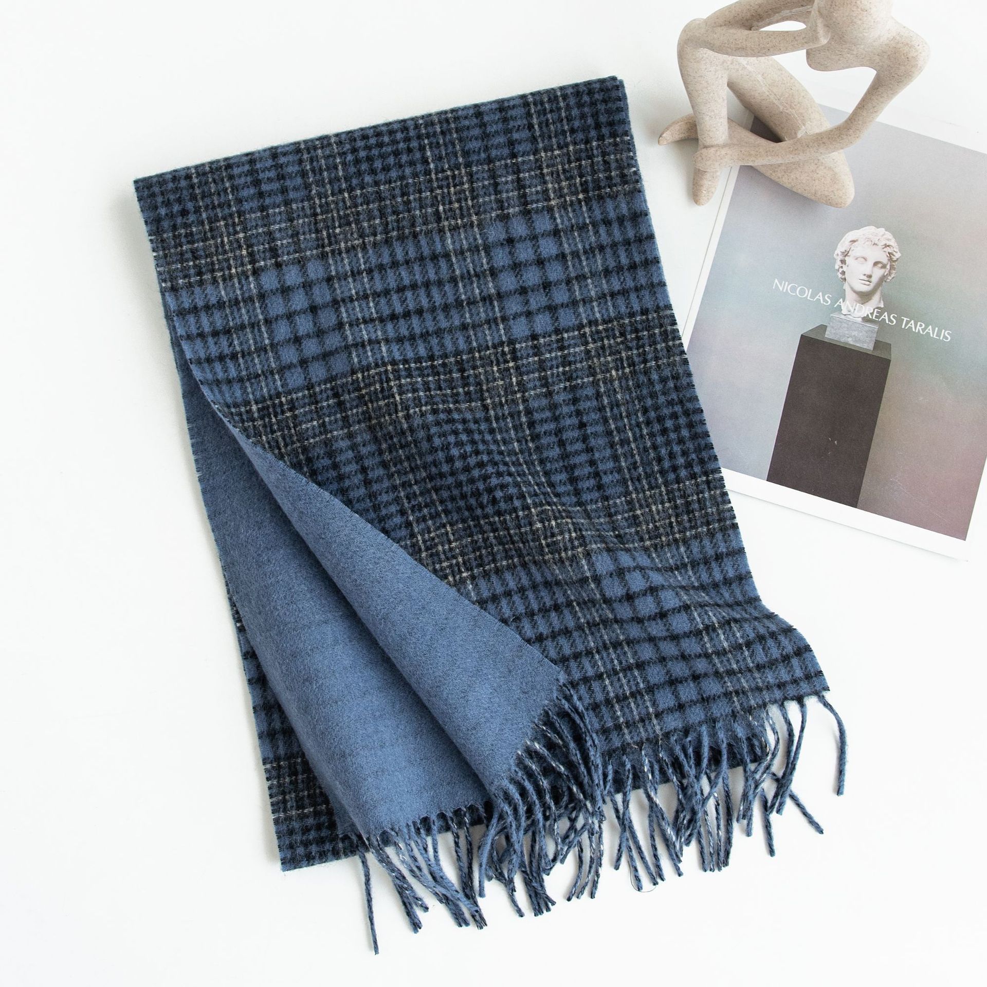 FHY24-7015-2 Double-sided Blue Plaid