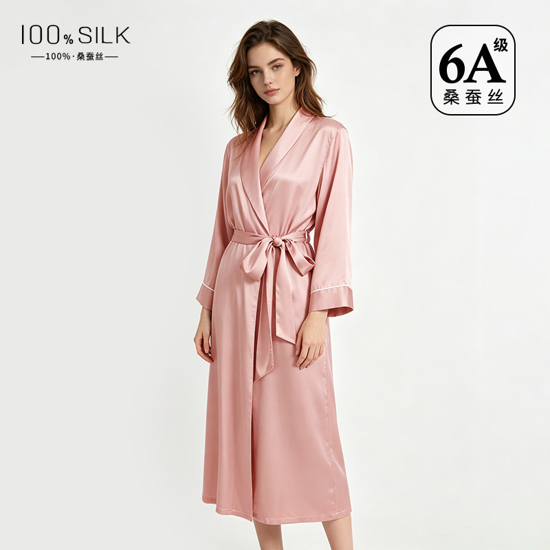 The 100% Mulberry Silk Fitted Waist Robe - Image 2
