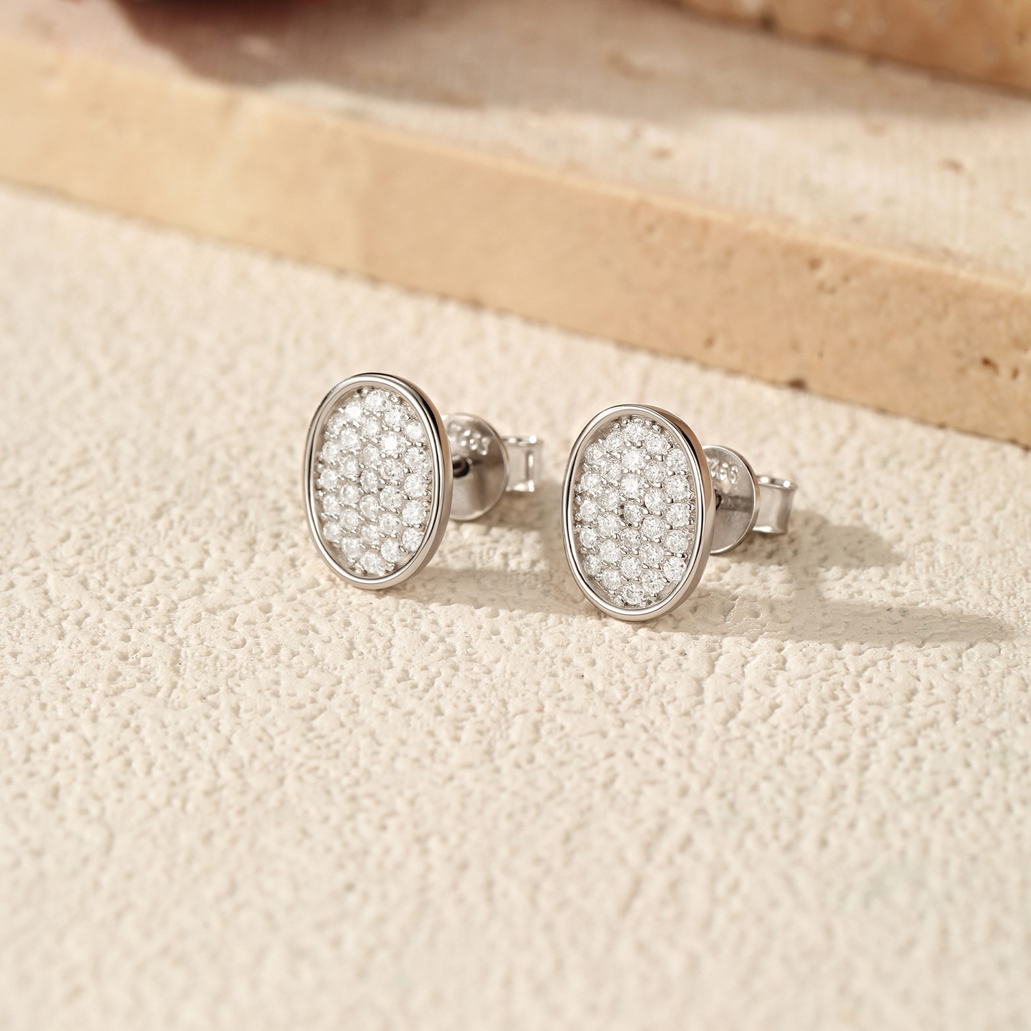 The Moissanite S925 Sterling Silver Button Earrings - Image 4