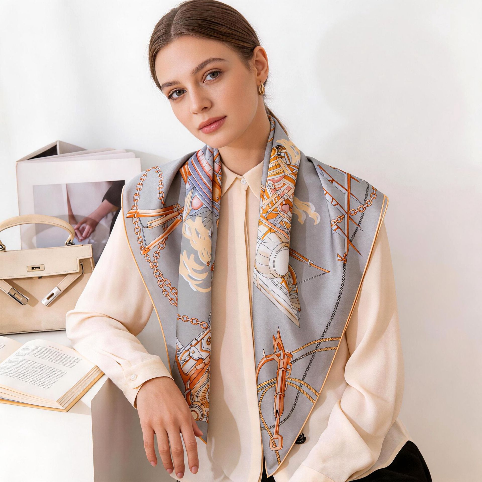 The Mulberry Silk Square Scarf with Gift Box