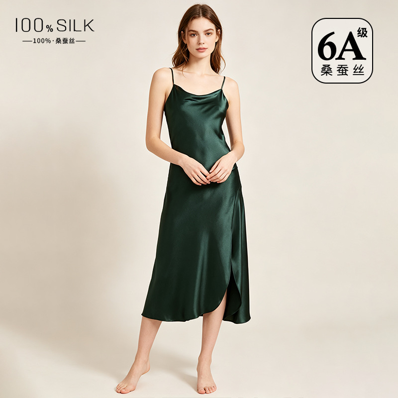 The 19 Momme 100% Mulberry Silk Split Chemise - Image 3