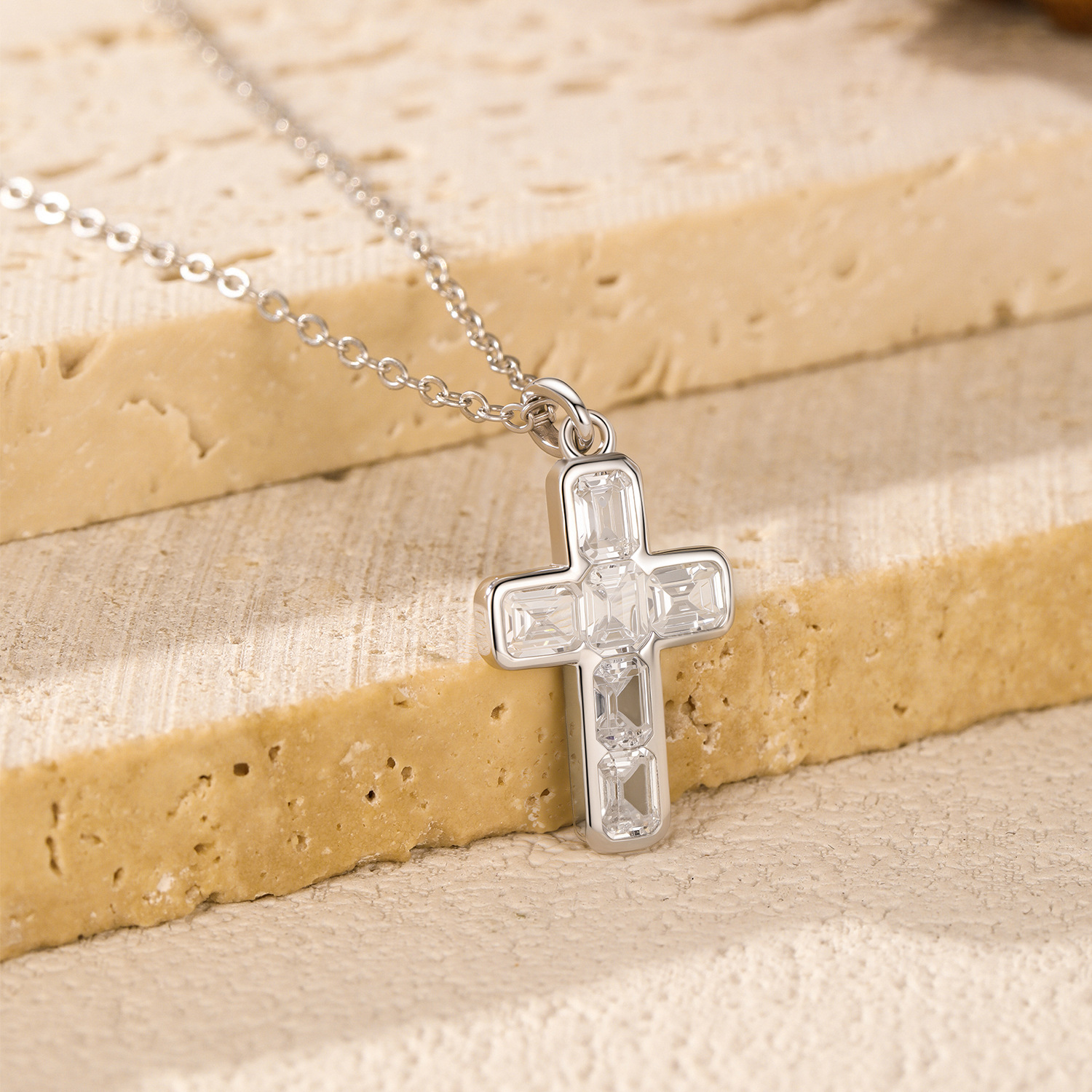 The S925 Sterling Silver Cross Pendant Collarbone Necklace - Image 4