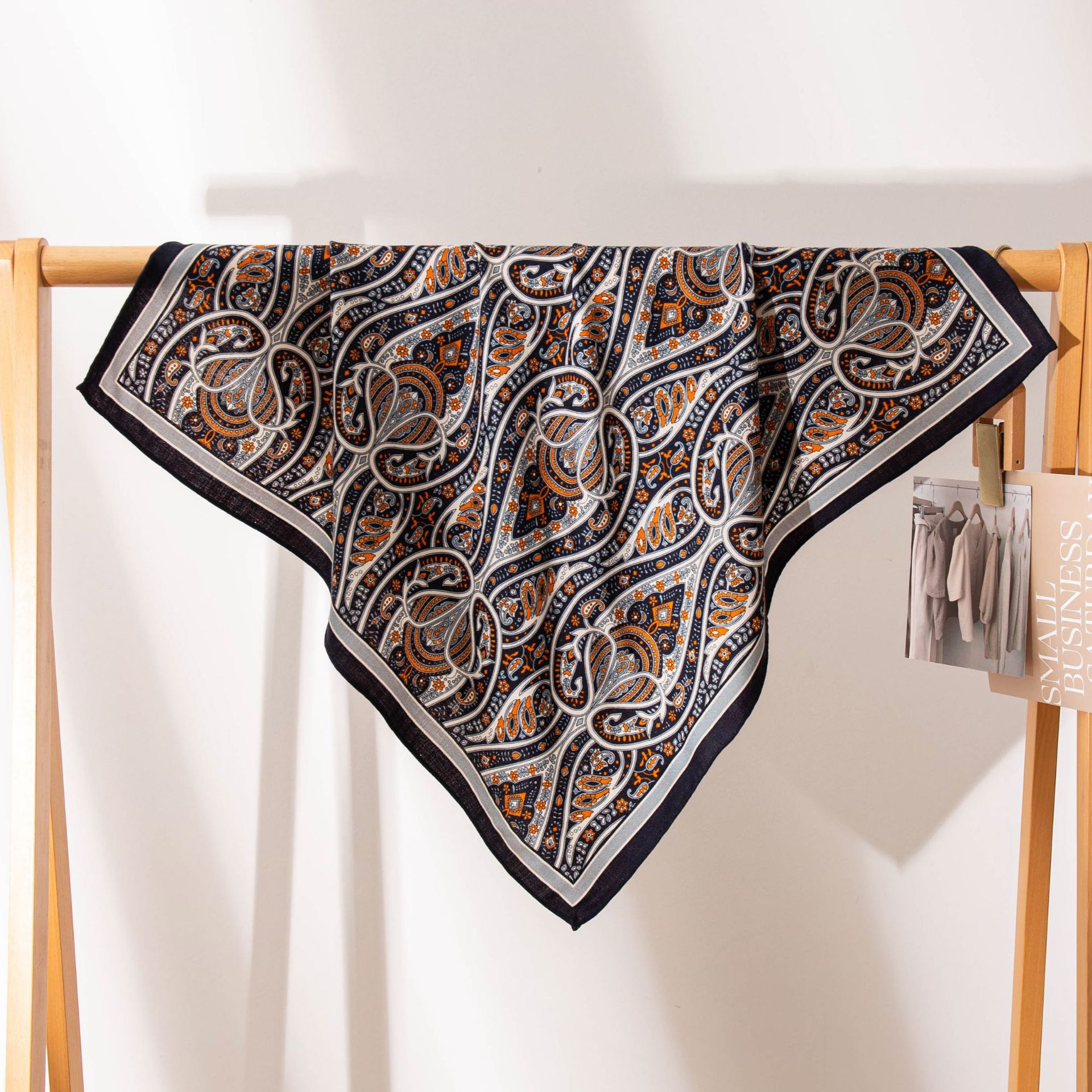The Silk Wool Cashmere Floral Square Scarf