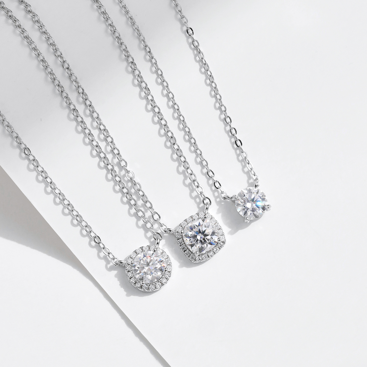 The 1 Carat Moissanite S925 Sterling Silver Geometric Necklace - Image 4