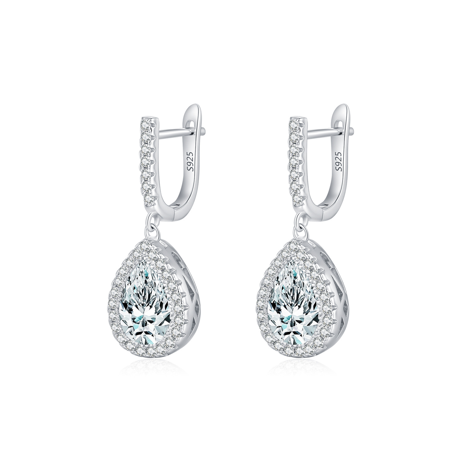 The S925 Sterling Silver Drop Rhinestone Earrings - Image 5