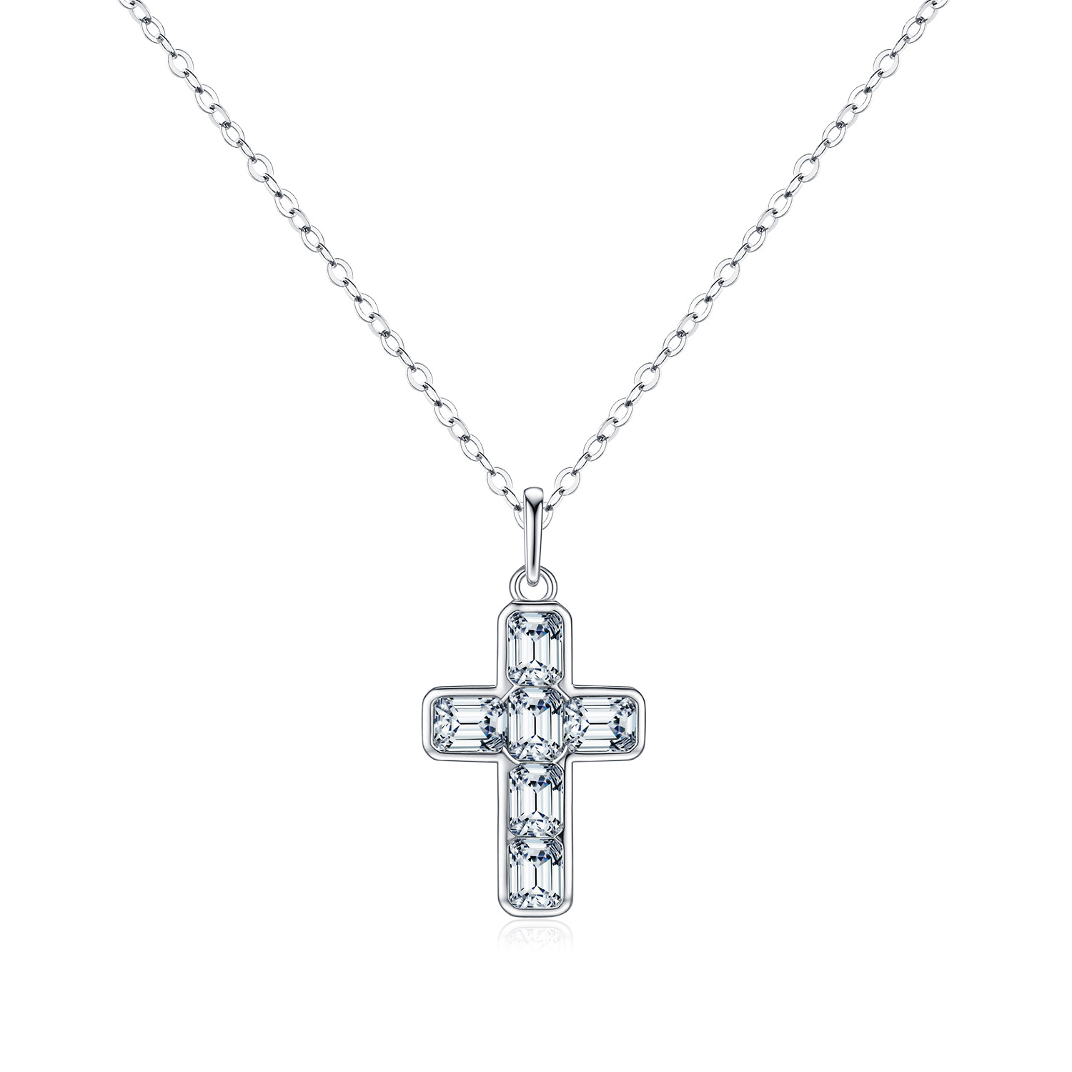 The S925 Sterling Silver Cross Pendant Collarbone Necklace - Image 5