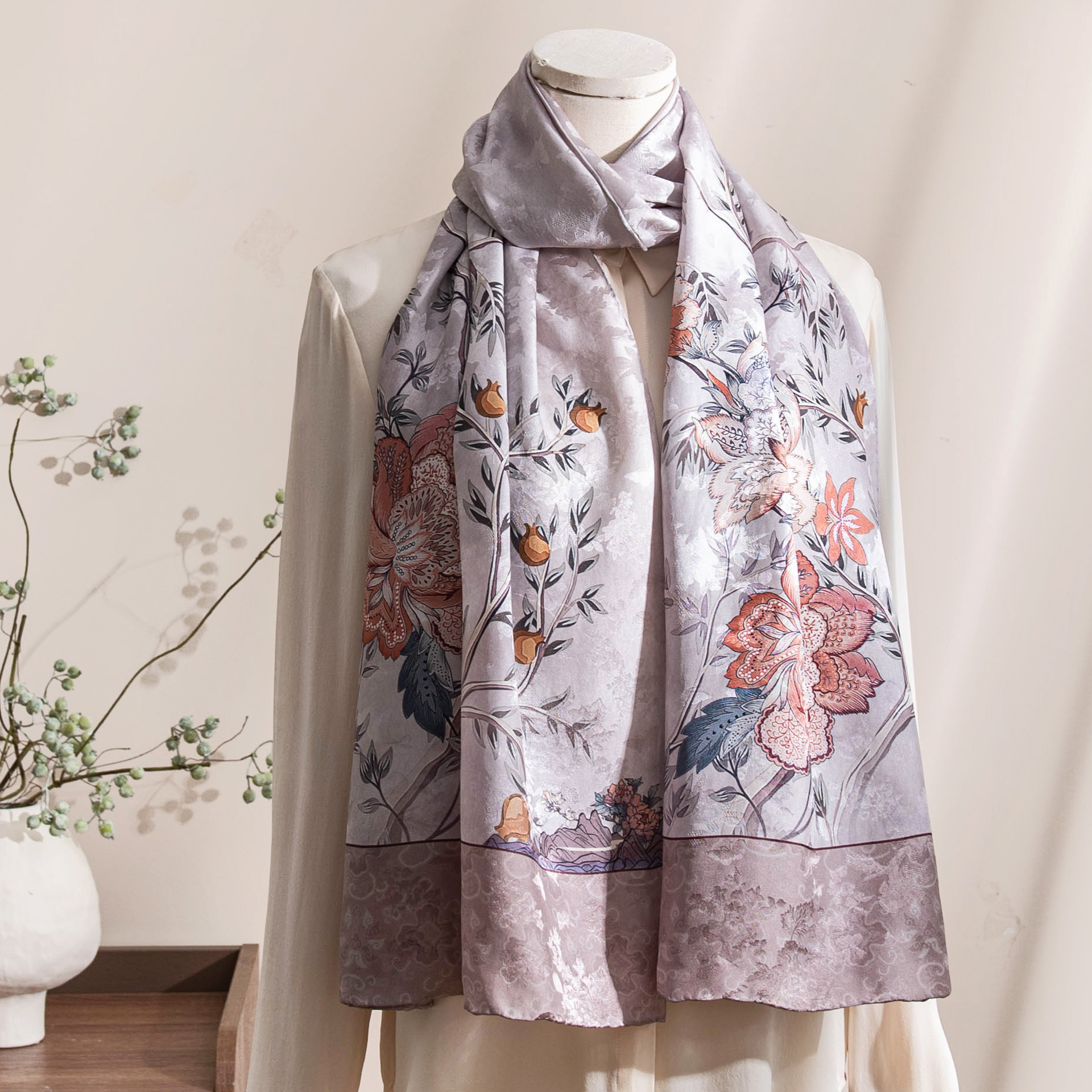 The Double-Sided Mulberry Silk Long Scarf - Image 2