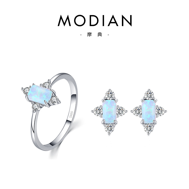 The S925 Sterling Silver Opal Heart Earrings - Image 5