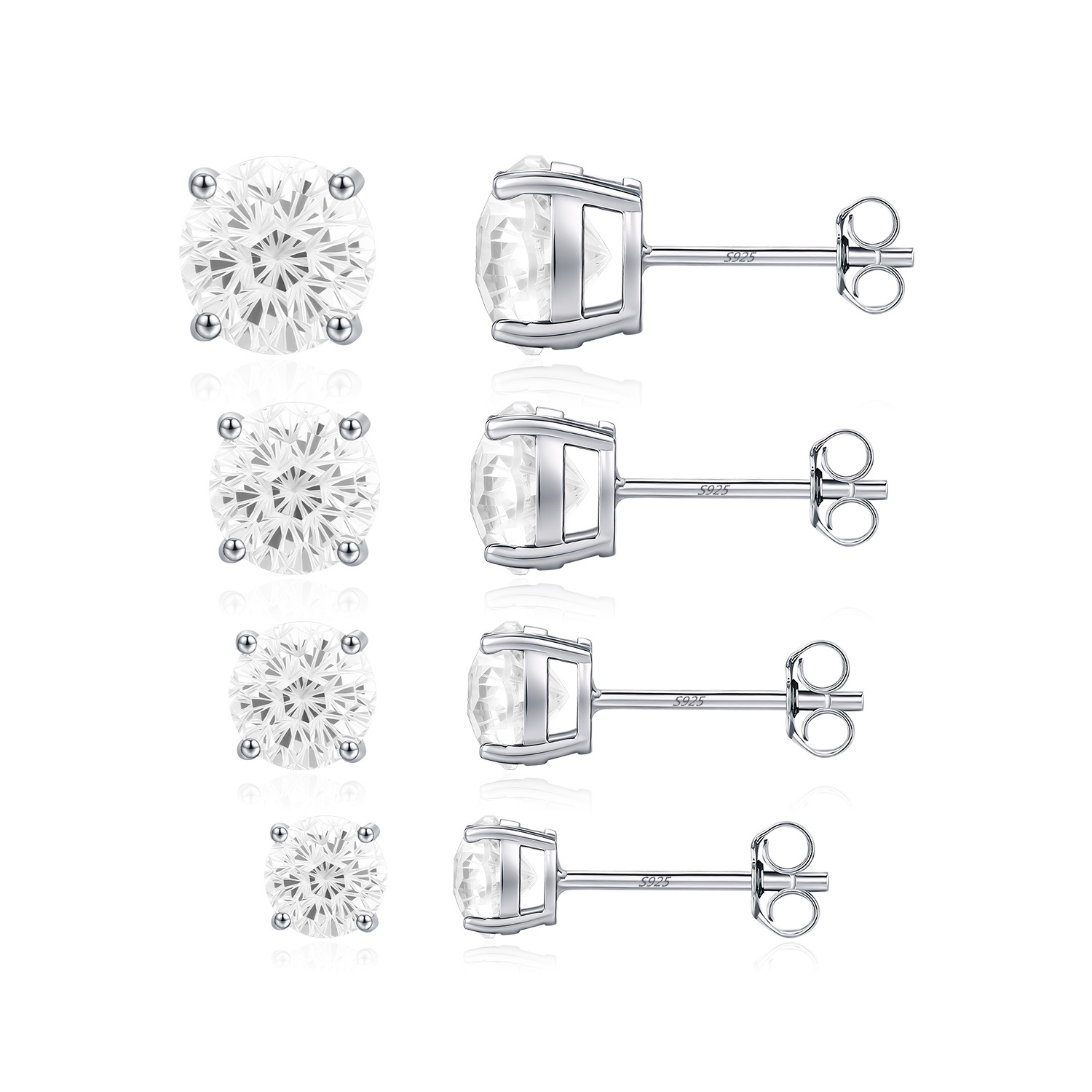 The S925 Sterling Silver Firework Cut Earrings - Image 5