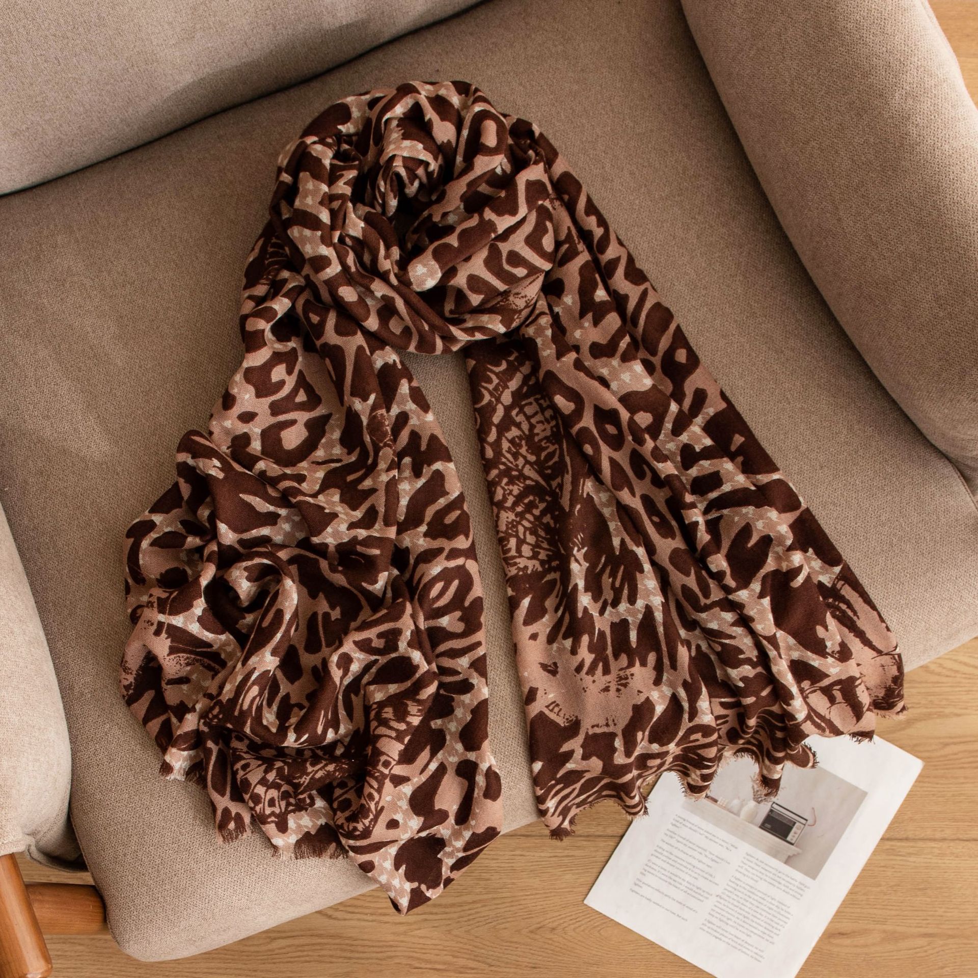 The Leopard Print Wool Scarf - Image 4