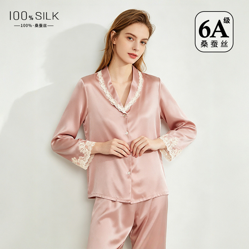 The 19 Momme 100% Mulberry Silk Long Sleeve Pajama Set