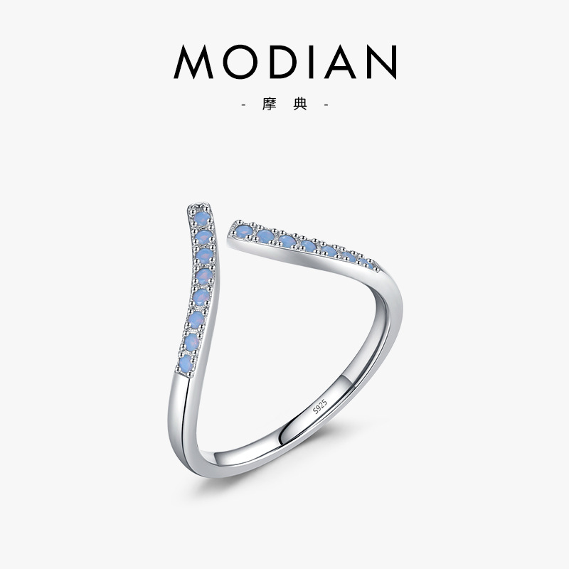 The S925 Sterling Silver Zircon Open Ring