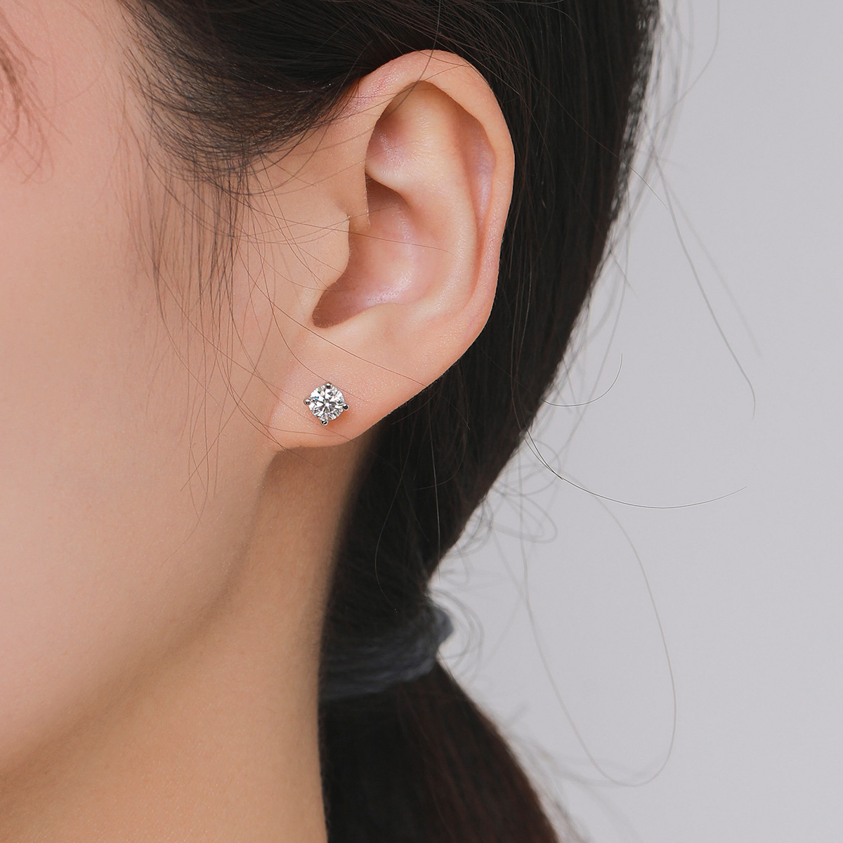 The S925 Sterling Silver Moissanite Stud Earrings - Image 2