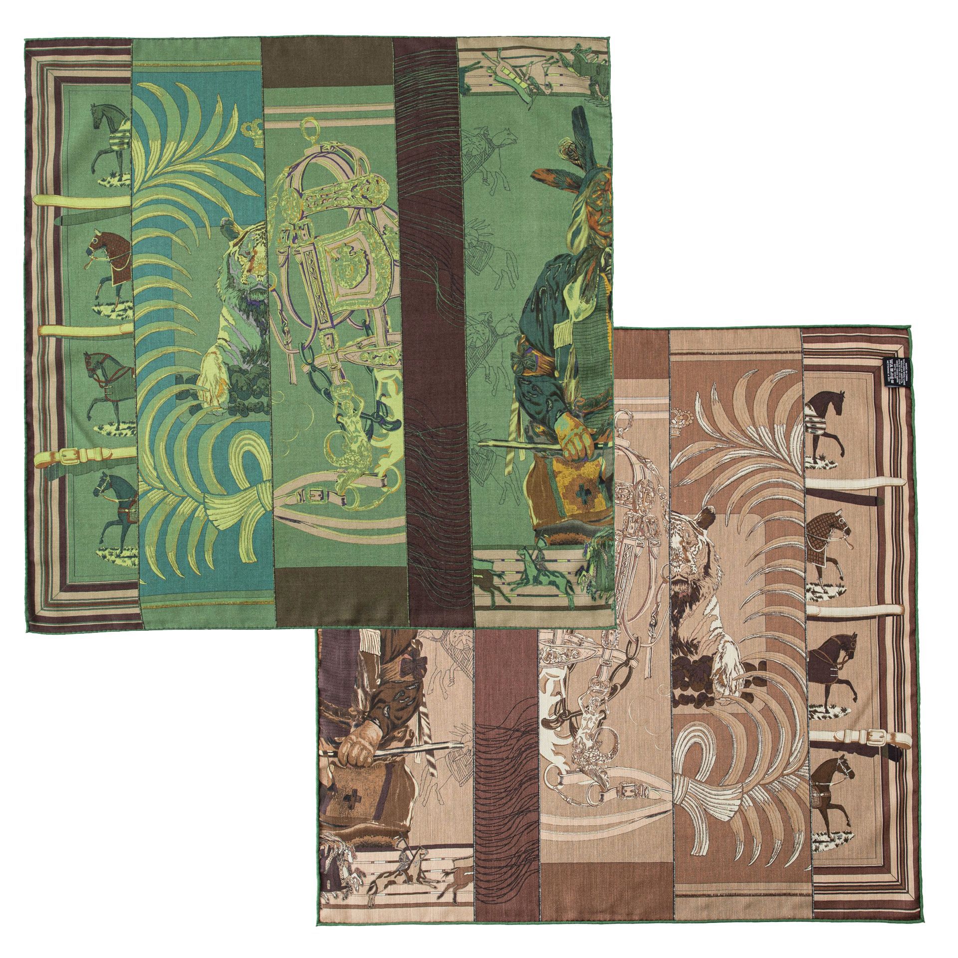 FHZ24-9512-1 Double-sided Retro Knight Scarf