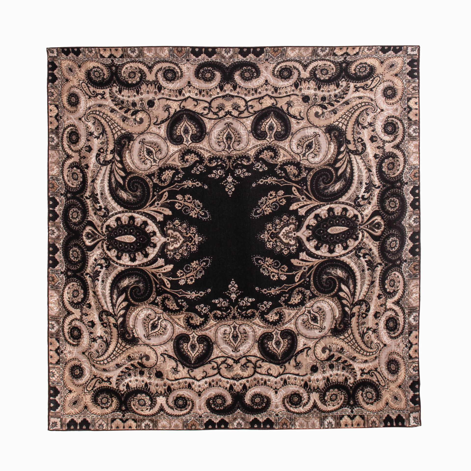 FHZ25-90210-1 Hand Rolled - Double-sided Black Pattern Coffee Rose